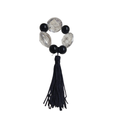 Argola Cristal c/ Cordão Preto - 002311 Argola Cristal c/ Cordão Preto - 002311